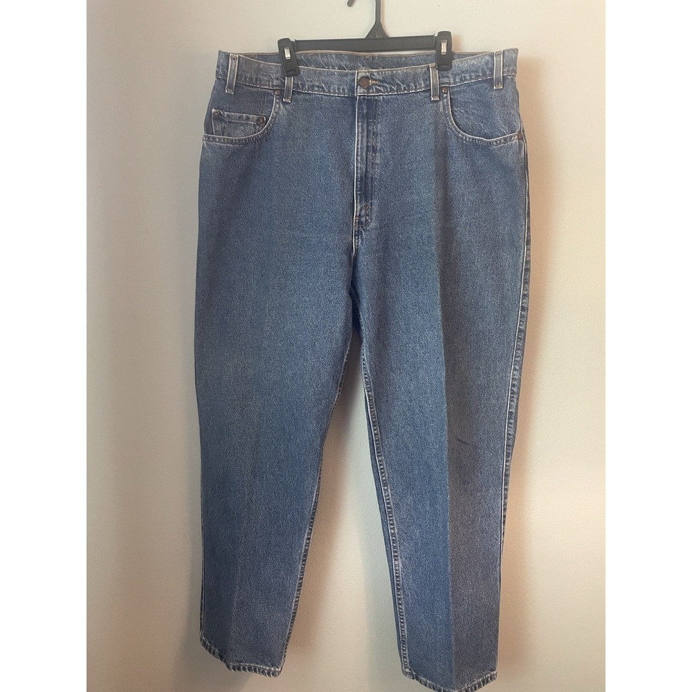 Vintage Levis Jeans Mens Size 42x32  Light Wash 545 Loose Fit 90s 1998 Brown Tab - Picture 2 of 6